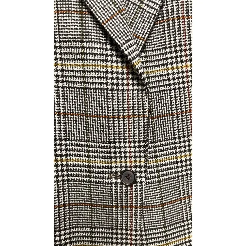 Charter Club 100 Wool Brown Plaid Blazer Prince of Wales Sz 10 Preppy‎ Academia